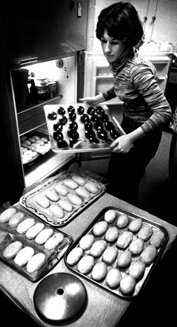 Hard at work making Easter eggs in 1978.