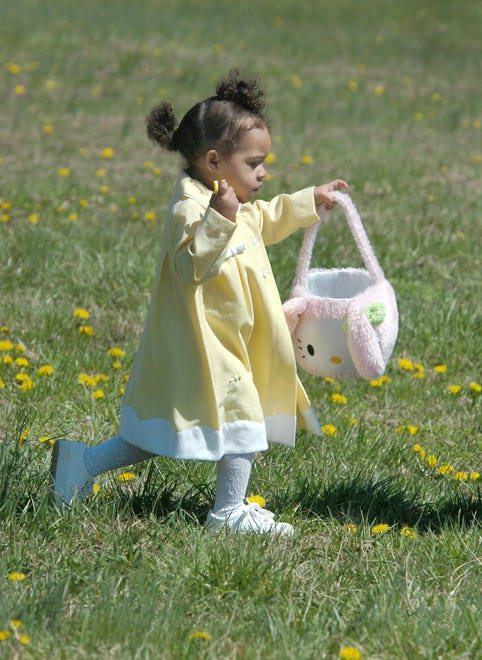 Ameera Rife 2, searches for eggs during Easter egg hunt at Sunset Stables in 2006.
