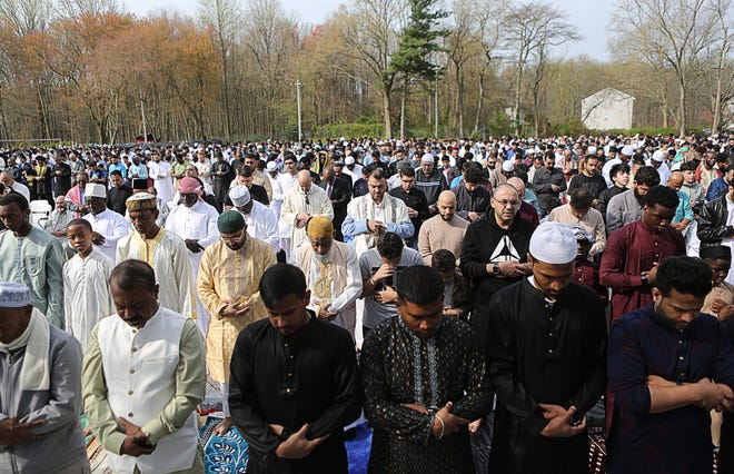 Delaware Muslims filled the Delaware Saengerbund on Wednesday April 10, 2024 to celebrate Eid al-Fitr, the religious holiday that marks the end of Ramadan.