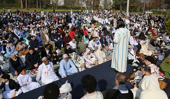 Between 8,000 and 10,000 people were expected to mark the end of Ramadan on Wednesday, April 10, 2024, by celebrating Eid al-Fitr at the Delaware Saengerbund in Ogletown.
